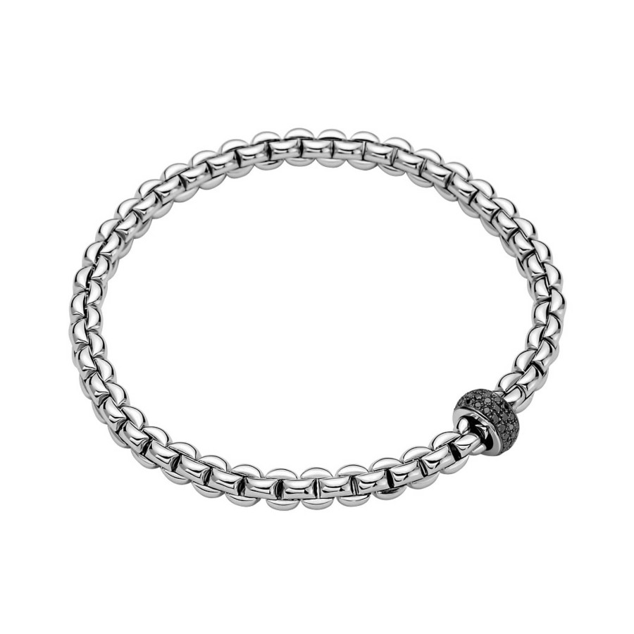 Armschmuck FOPE | Fope - Flex'It Eka Armband Mit Schwarzen Diamanten