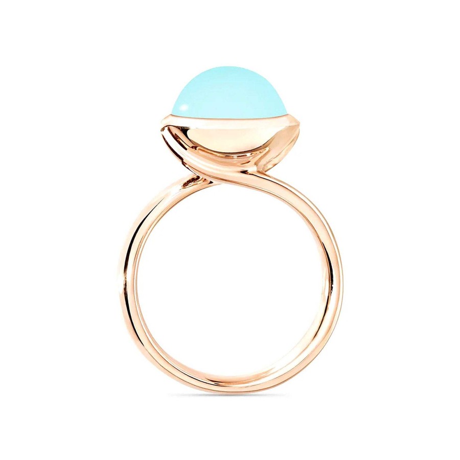 Ringe Tamara Comolli | Tamara Comolli - Bouton Ring Large Aqua Chalcedon