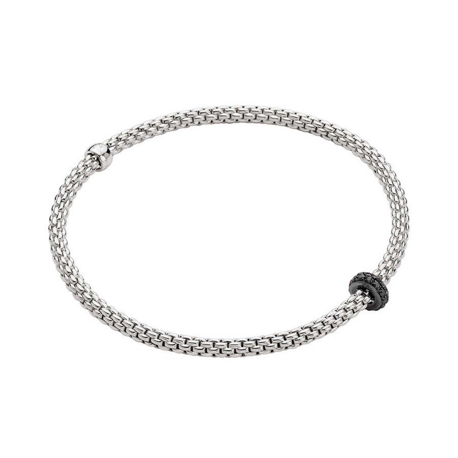 Armschmuck FOPE | Fope - Flex'It Prima Armband Mit Schwarzen Diamanten