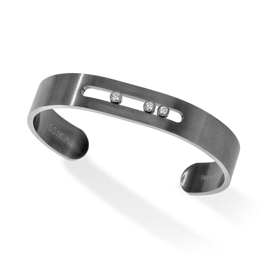 Herrenschmuck Messika | Messika - Move Titanium Graphite Armreif