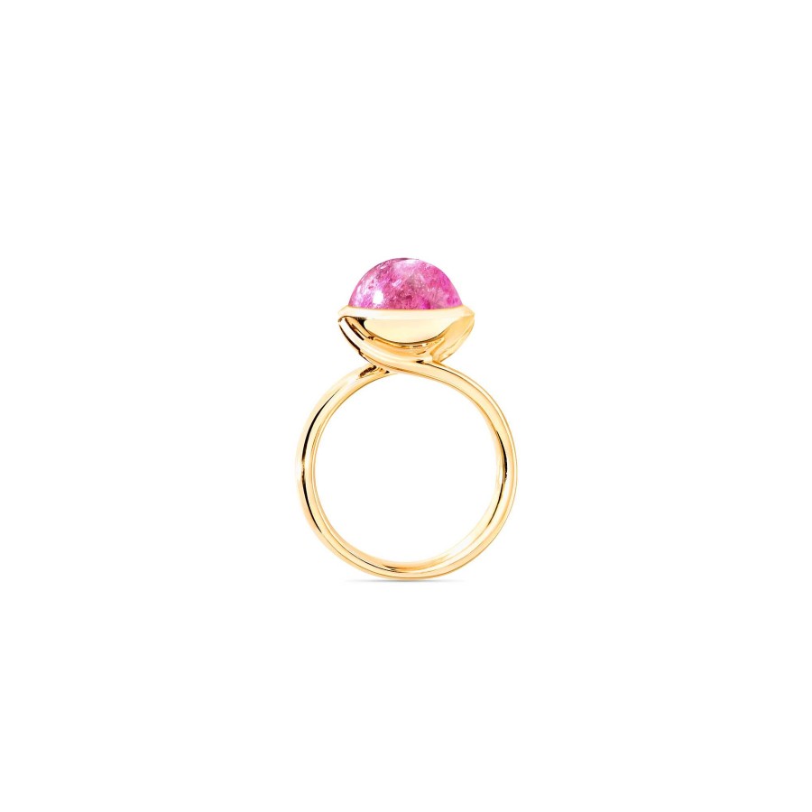 Ringe Tamara Comolli | Tamara Comolli - Bouton Ring Large Rosa Turmalin