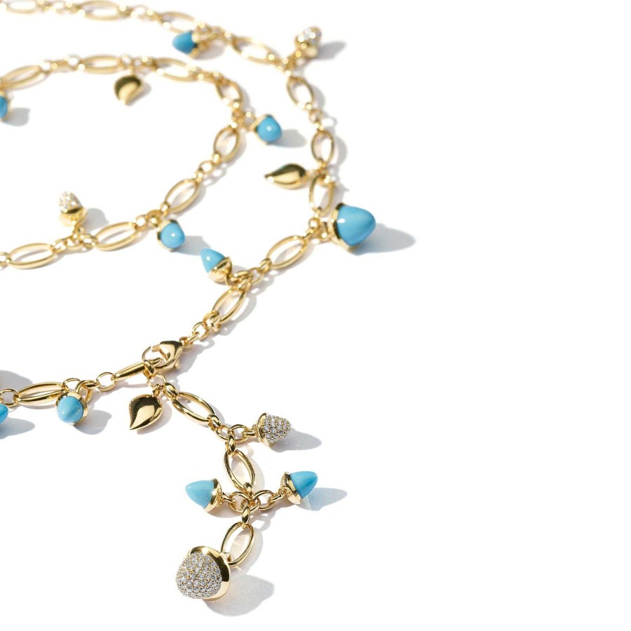 Halsschmuck Tamara Comolli | Tamara Comolli - Lange Mikado Kette Turquoise