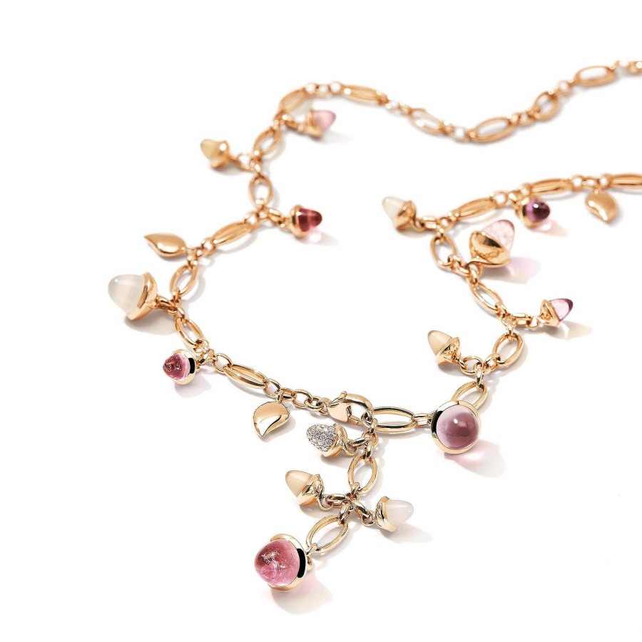 Halsschmuck Tamara Comolli | Tamara Comolli - Langes Mikado Collier Blush Mit Diamond Pav