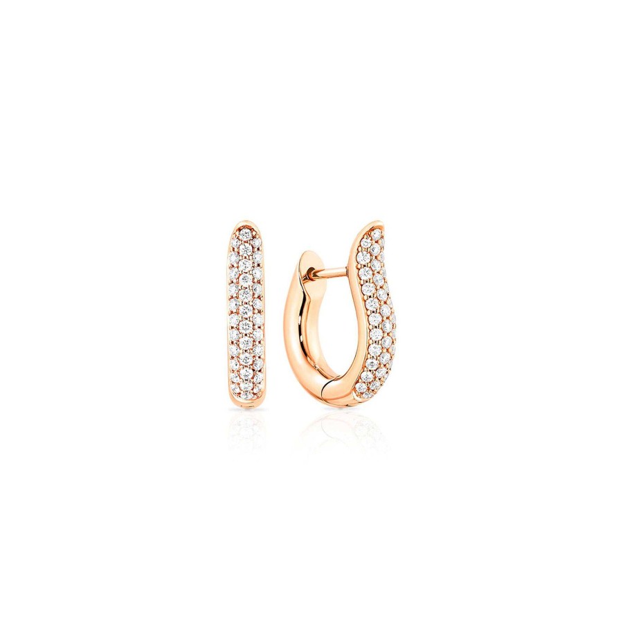 Ohrschmuck Tamara Comolli | Tamara Comolli - Signature Hoop Ohrringe Small Mit Diamant Pav 18 K Ros Gold