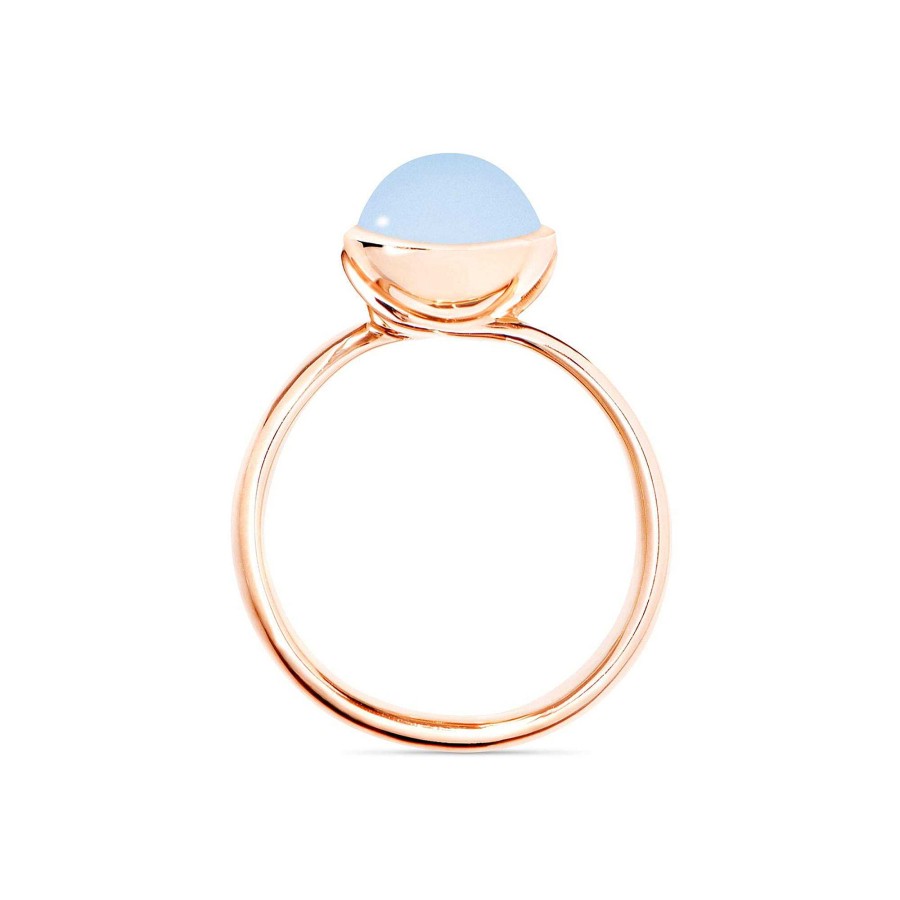 Ringe Tamara Comolli | Tamara Comolli - Bouton Ring Small Blauer Chalcedon