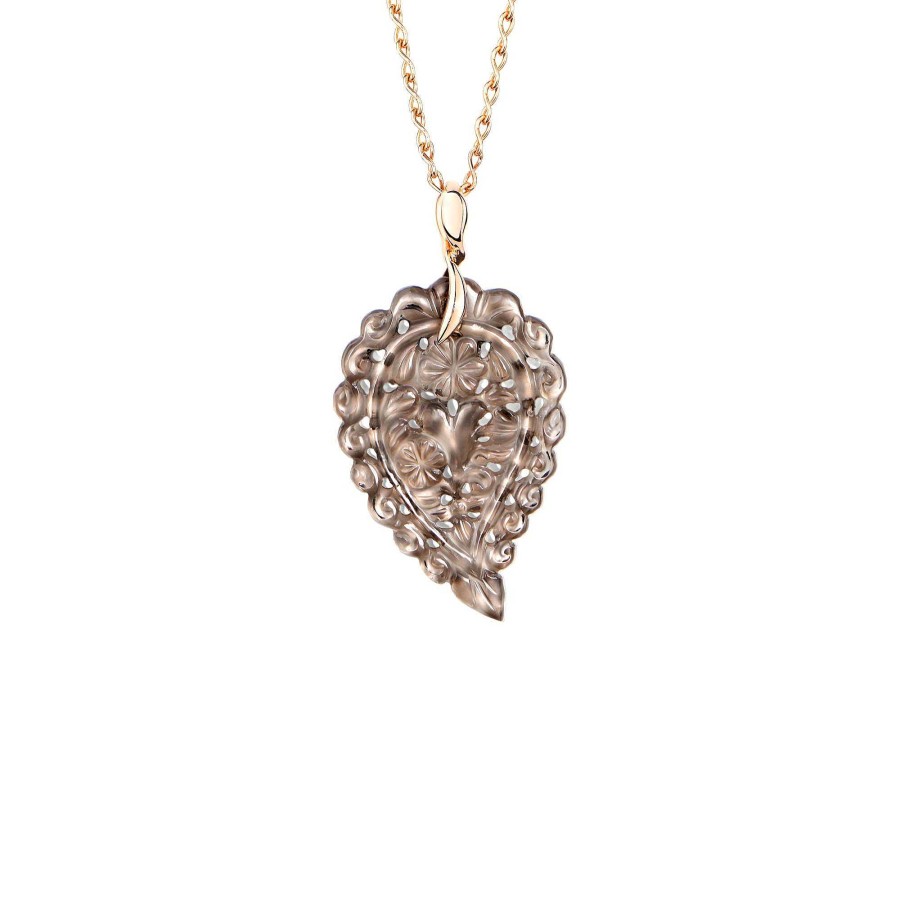 Halsschmuck Tamara Comolli | Tamara Comolli - India Leaf Anh Nger Medium 18 K Ros Gold