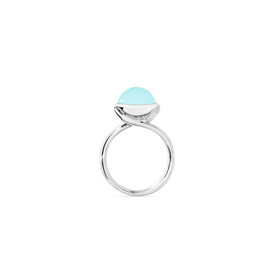 Ringe Tamara Comolli | Tamara Comolli - Bouton Ring Large Aqua Chalcedon